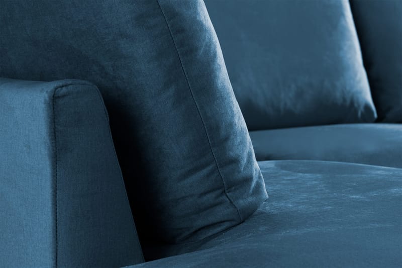 Trend 4-sits Vänstervänd U-formad Soffa med Divan och Schäslong i Sammet - Blå - Möbler - Soffa - Sammetssoffa