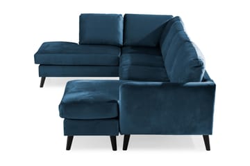 Trend 4-sits Vänstervänd U-formad Soffa med Divan och Schäslong i Sammet - Blå - Möbler - Soffa - Sammetssoffa