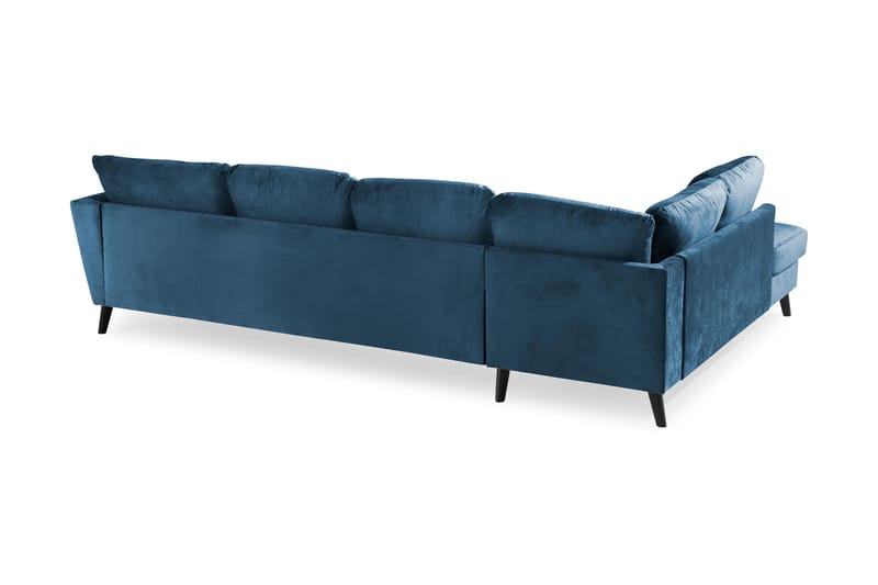 Trend 4-sits Vänstervänd U-formad Soffa med Divan och Schäslong i Sammet - Blå - Möbler - Soffa - Sammetssoffa