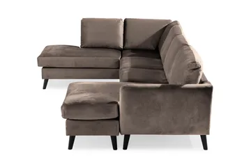 Trend 4-sits Vänstervänd U-formad Soffa med Divan och Schäslong i Sammet - Brun - Möbler - Soffa - Sammetssoffa