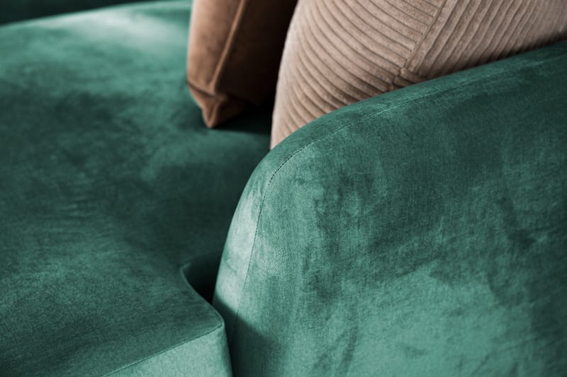 Trend 4-sits Vänstervänd U-formad Soffa med Divan och Schäslong i Sammet - Grön - Möbler - Soffa - Sammetssoffa