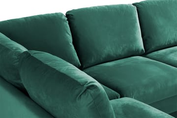 Trend 4-sits Vänstervänd U-formad Soffa med Divan och Schäslong i Sammet - Grön - Möbler - Soffa - Sammetssoffa