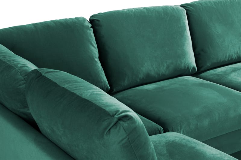 Trend 4-sits Vänstervänd U-formad Soffa med Divan och Schäslong i Sammet - Grön - Möbler - Soffa - Sammetssoffa