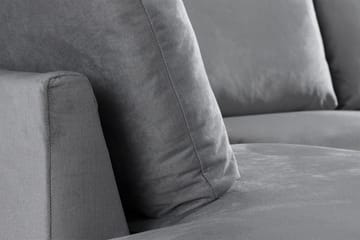 Trend 4-sits Vänstervänd U-formad Soffa med Divan och Schäslong i Sammet - Ljusgrå - Möbler - Soffa - Sammetssoffa