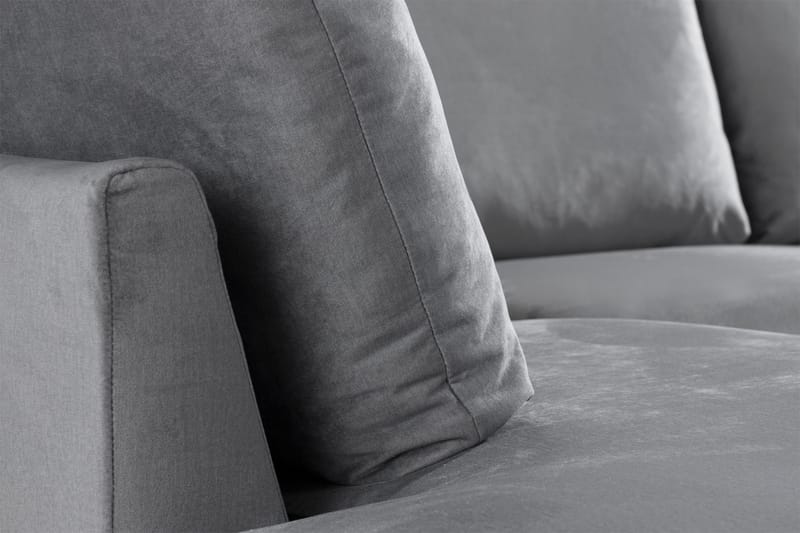 Trend 4-sits Vänstervänd U-formad Soffa med Divan och Schäslong i Sammet - Ljusgrå - Möbler - Soffa - Sammetssoffa