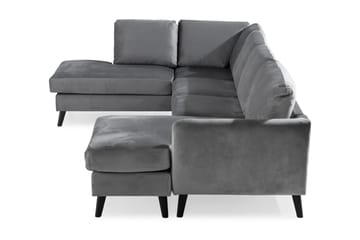 Trend 4-sits Vänstervänd U-formad Soffa med Divan och Schäslong i Sammet - Ljusgrå - Möbler - Soffa - Sammetssoffa