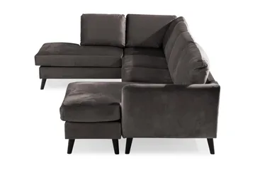 Trend 4-sits Vänstervänd U-formad Soffa med Divan och Schäslong i Sammet - Mörkgrå - Möbler - Soffa - Sammetssoffa