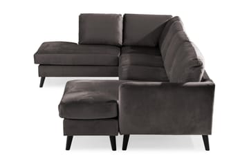 Trend 4-sits Vänstervänd U-formad Soffa med Divan och Schäslong i Sammet - Mörkgrå - Möbler - Soffa - Sammetssoffa
