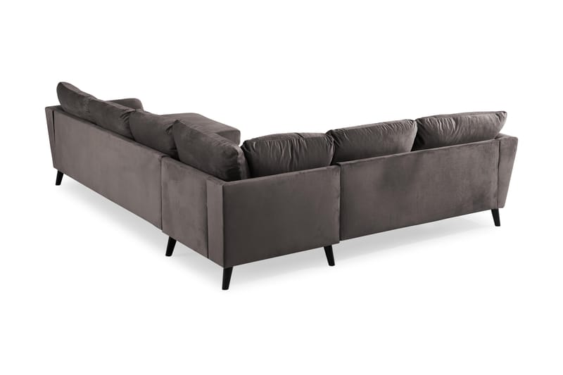 Trend 5-sits Högervänd L-formad Hörnsoffa med Divan i Sammet - Mörkgrå - Möbler - Soffa - Sammetssoffa