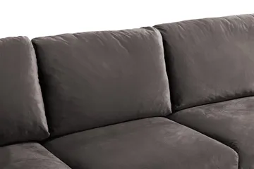 Trend 5-sits Högervänd L-formad Hörnsoffa med Divan i Sammet - Mörkgrå - Möbler - Soffa - Sammetssoffa