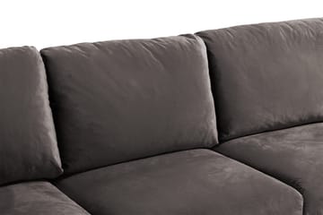 Trend 5-sits Högervänd L-formad Hörnsoffa med Divan i Sammet - Mörkgrå - Möbler - Soffa - Sammetssoffa