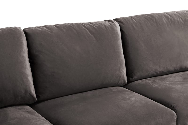 Trend 5-sits Högervänd L-formad Hörnsoffa med Divan i Sammet - Mörkgrå - Möbler - Soffa - Sammetssoffa