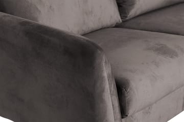 Trend 5-sits Högervänd L-formad Hörnsoffa med Divan i Sammet - Mörkgrå - Möbler - Soffa - Sammetssoffa