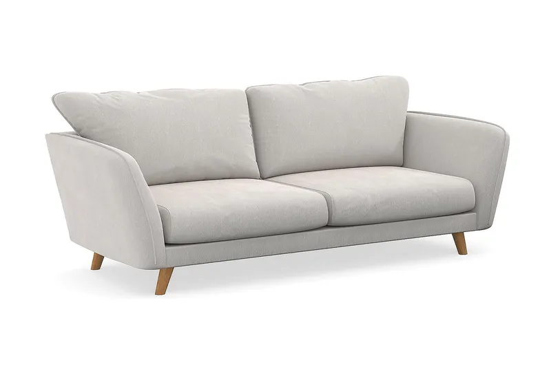 Trend Lyx 3-sits Sammetssoffa - Krämvit - Möbler - Soffa - Sammetssoffa