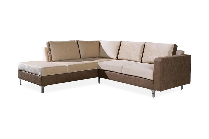 Truro Vänster L-formad Hörnsoffa med Divan i Tyg, Sandbeige