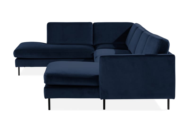 U-soffa Elion med Divan Sammet Höger - Blå - Möbler - Soffa - Sammetssoffa