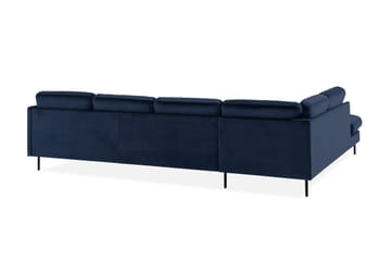 U-soffa Elion med Divan Sammet Höger - Blå - Möbler - Soffa - Sammetssoffa