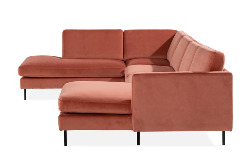 U-soffa Elion med Divan Sammet Höger - Rosa - Sammetssoffa - U-soffa