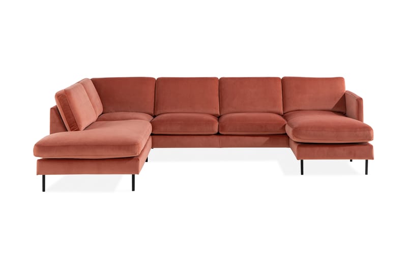 U-soffa Elion med Divan Sammet Höger - Rosa - Sammetssoffa - U-soffa