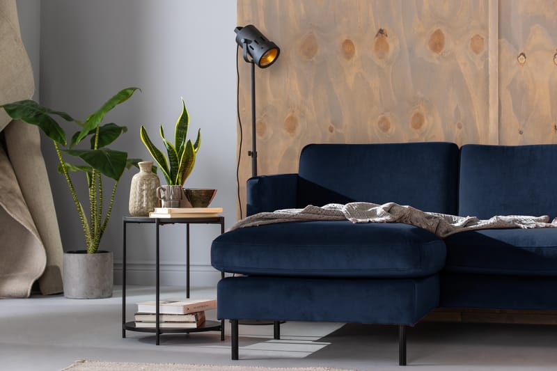 U-soffa Elion med Divan Sammet Vänster - Blå - Möbler - Soffa - Sammetssoffa