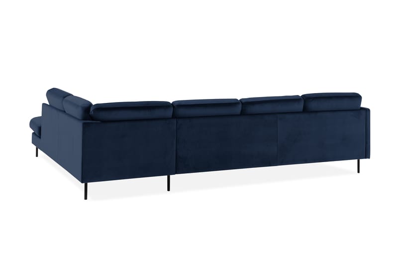 U-soffa Elion med Divan Sammet Vänster - Blå - Möbler - Soffa - Sammetssoffa