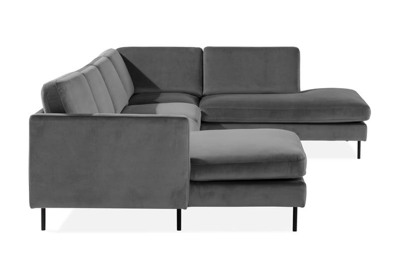 U-soffa Elion med Divan Sammet Vänster - Ljusgrå - Möbler - Soffa - Sammetssoffa