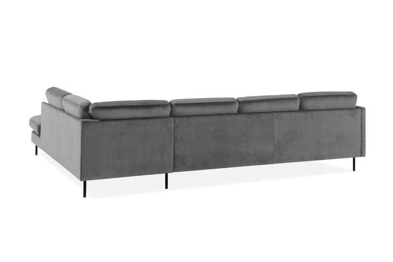U-soffa Elion med Divan Sammet Vänster - Ljusgrå - Möbler - Soffa - Sammetssoffa