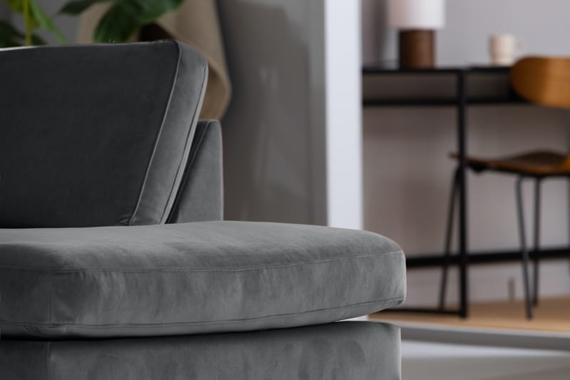 U-soffa Elion med Divan Sammet Vänster - Ljusgrå - Möbler - Soffa - Sammetssoffa