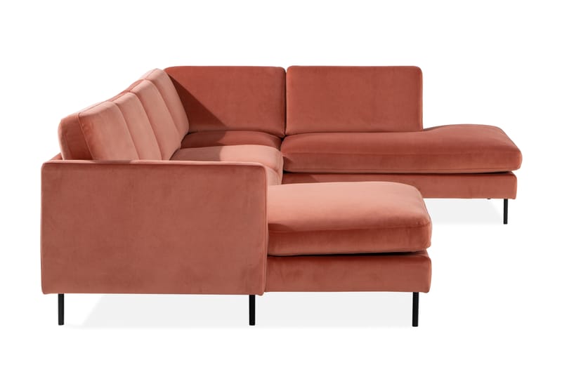 U-soffa Elion med Divan Sammet Vänster - Rosa - Sammetssoffa - U-soffa