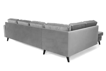 Vanlig Soffa med divan och schäslong Scandinavian Choice Monroe U-soffa med Divan Höger Sammet Light grey - Möbler - Soffa - Sammetssoffa