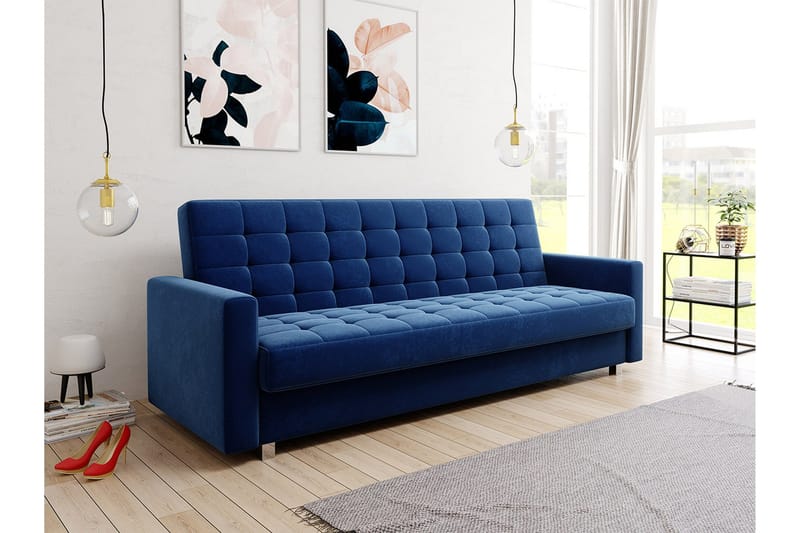 Veasna Bäddsoffa - Blå - Möbler - Soffa - Sammetssoffa