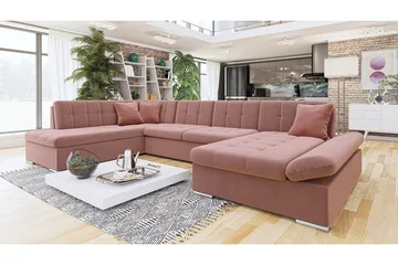 Zumar 4-sits Bäddsoffa Universal - Rosa - Möbler - Soffa - Sammetssoffa