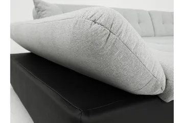 Zumar Höger U-formad Bäddsoffa 128x302 cm med Förvaring i Tyg - Grå - Möbler - Soffa - Bäddsoffa - Bäddsoffa divan