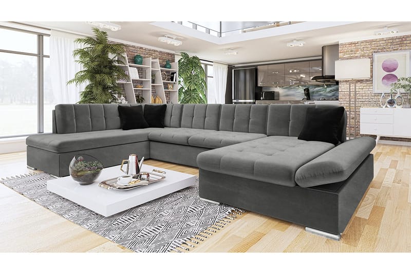 Zumar Hörnsoffa Höger - Grå - Möbler - Soffa - Sammetssoffa