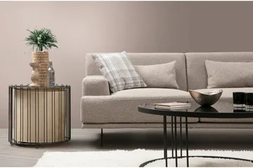 Sanroman Högervänd L-formad Schäslongsoffa 302 cm i Tyg - Ljusbrun - Möbler - Soffa - Divansoffa & schäslongsoffa