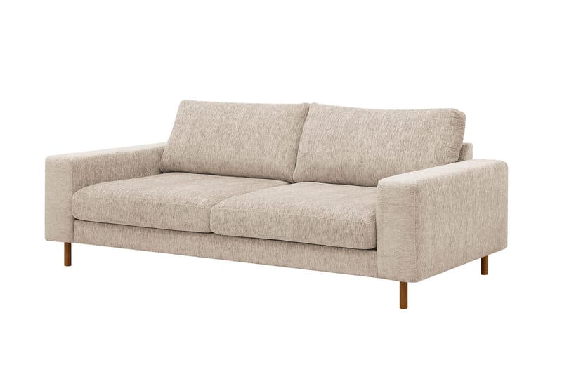 Scandi Djup 3-sits Soffa i Chenille - Beige - Möbler - Soffa - Sammetssoffa