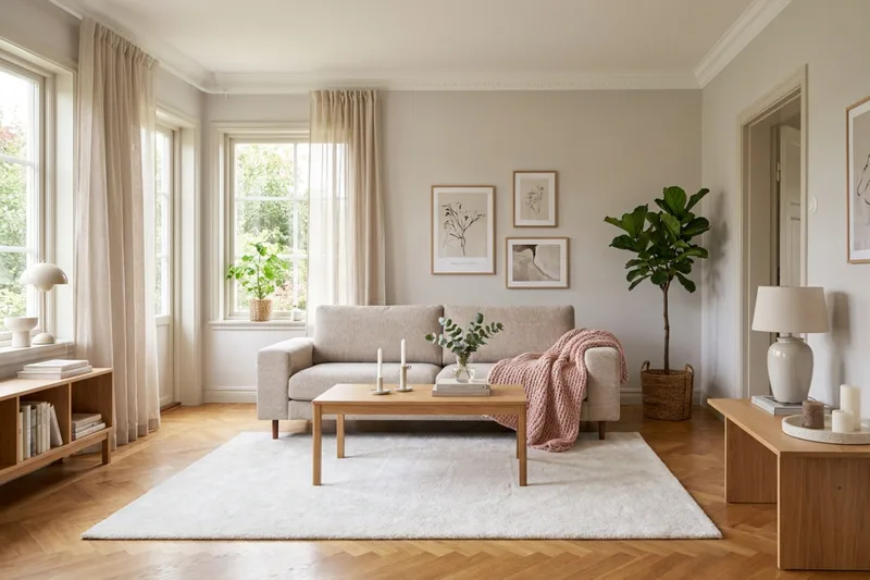 Scandi Djup 3-sits Soffa i Chenille - Beige - Möbler - Soffa - Sammetssoffa
