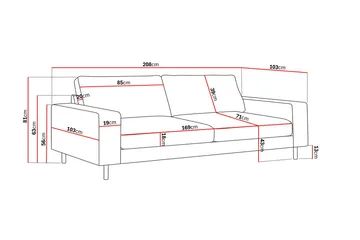 Scandi Djup 3-sits Soffa i Chenille - Beige - Möbler - Soffa - 3 sits soffa