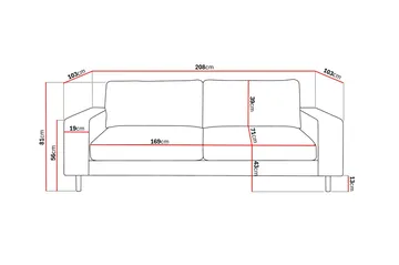 Scandi Djup 3-sits Soffa i Manchester - Beige - Möbler - Soffa - 3 sits soffa