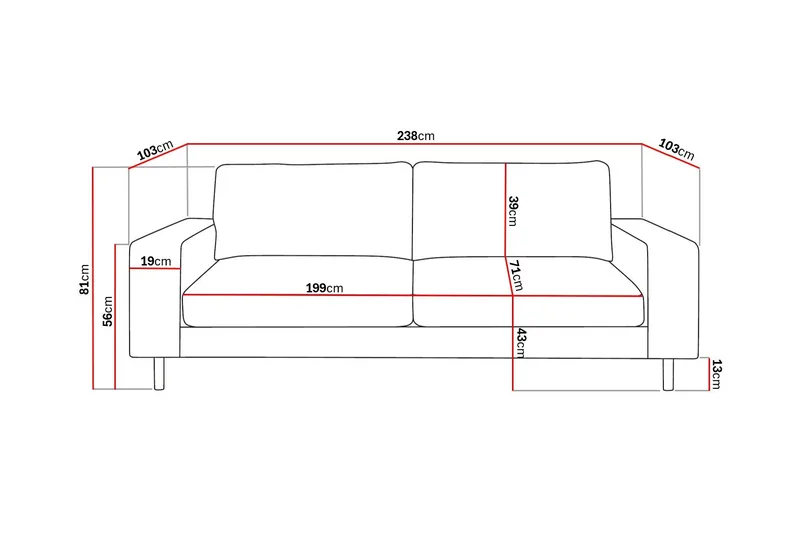 Scandi Djup 4-sits Soffa i Chenille - Grå - Möbler - Soffa - 4 sits soffa