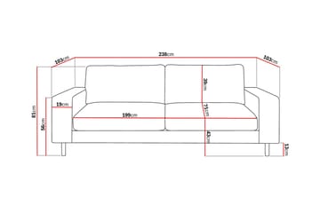 Scandi Djup 4-sits Soffa i Manchester - Brun - Möbler - Soffa - 4 sits soffa