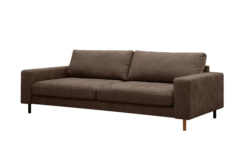Scandi Djup 4-sits Soffa i Tyg - Mörkbrun - Möbler - Soffa - 4 sits soffa