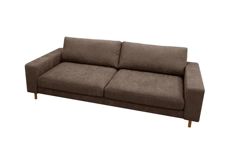 Scandi Djup 4-sits Soffa i Tyg - Mörkbrun - Möbler - Soffa - 4 sits soffa