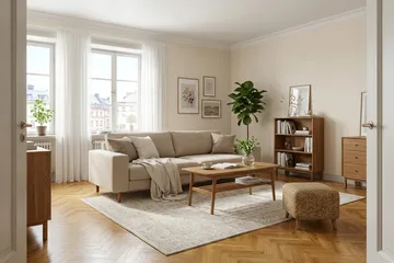 Scandi Djup 4-sits Soffa i Tyg - Möbler - Soffa - 4 sits soffa