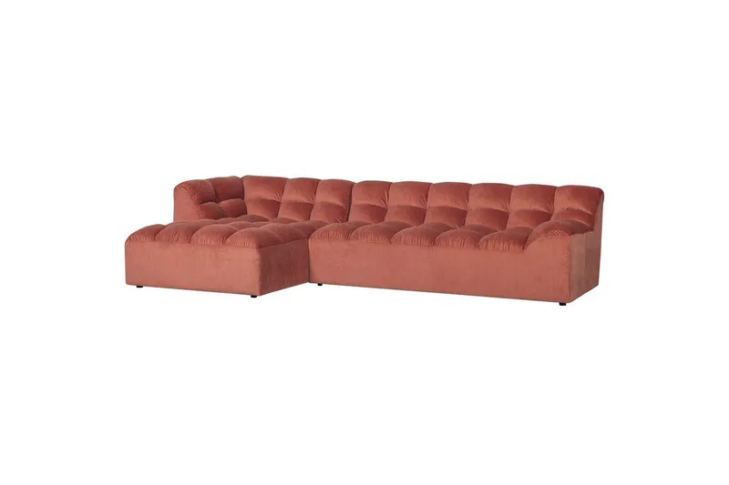 Schäslong Allure - Tvättad sammet rosa, Vänster - Möbler - Soffa - Sammetssoffa