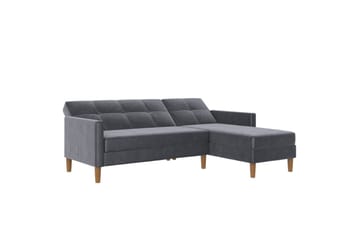 Schäslong Lilly Antracit, Sammet - Antracit, Sammet - Möbler - Soffa - Divansoffa & schäslongsoffa