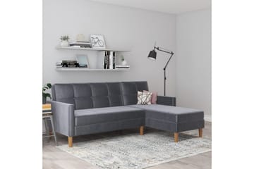 Schäslong Lilly Antracit, Sammet - Antracit, Sammet - Möbler - Soffa - Divansoffa & schäslongsoffa