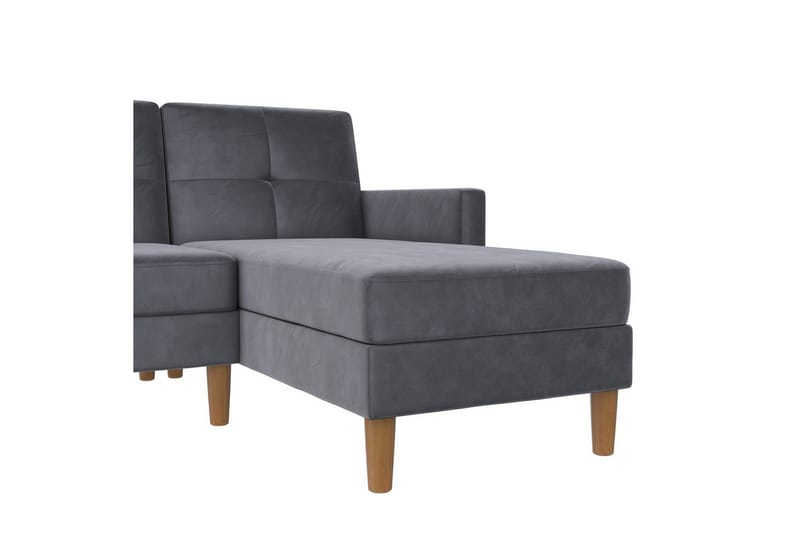 Schäslong Lilly Antracit, Sammet - Antracit, Sammet - Möbler - Soffa - Divansoffa & schäslongsoffa - 3 sits soffa med divan