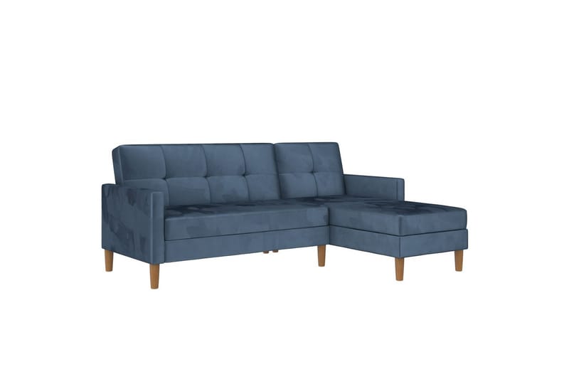 Schäslong Lilly Blå, Sammet - Blå, Sammet - Möbler - Soffa - Divansoffa & schäslongsoffa