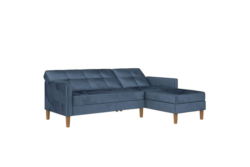 Schäslong Lilly Blå, Sammet - Blå, Sammet - Möbler - Soffa - Divansoffa & schäslongsoffa